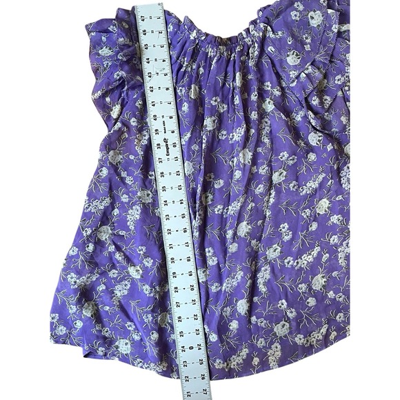 Ulla Johnson 100% Silk Ruffle Sleeve Peasant Blouse Top Floral Size 2 - Picture 6 of 8